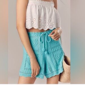 NWT Farm Rio Turquoise crochet shorts Medium